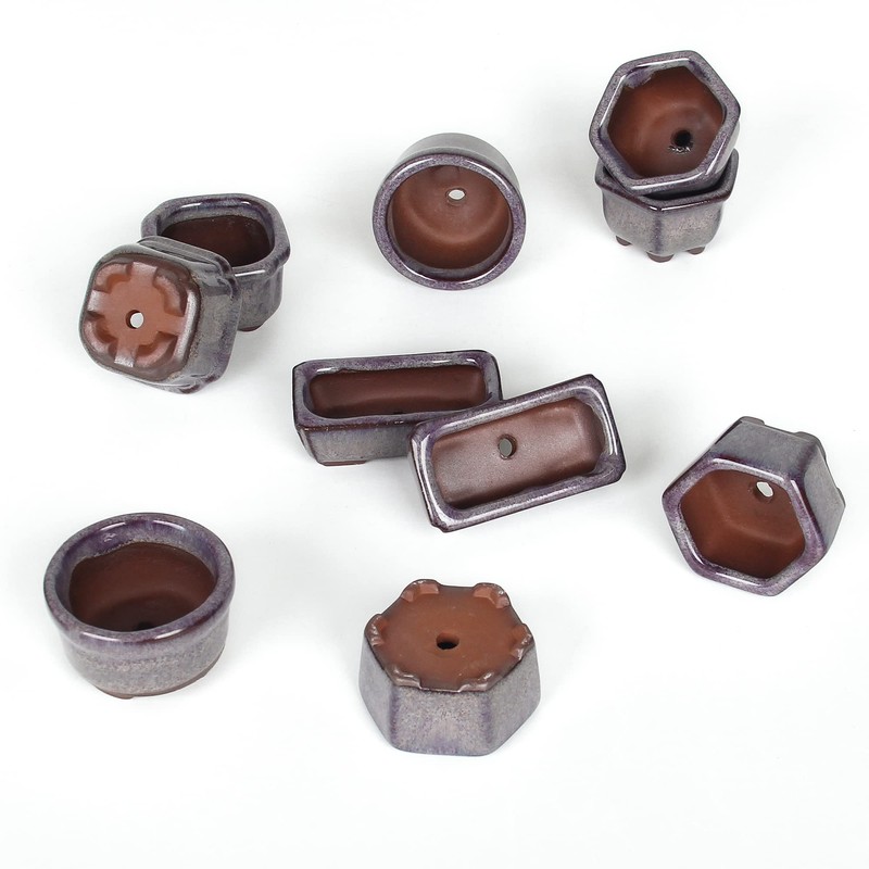 Bonsai Planter Succulent 1.8"(4.5cm) 10 Mini Glazed Pots