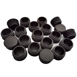 Round Plastic Plug, 20 PCS Black Tubing End Cap Plug Chair Glide Round Pipe End Cap Furniture Chair/Leg Pipe Cover Insert (1 1/4 Inch)