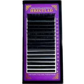 HBZGTLAD 16 Rows Cashmere Eyelash Extensions Faux Mink 8-15mm Mix Individual Volume Lashes Soft Natural Lash Extensions Makeup (D Curl 0.10mm 8-15 MIX)
