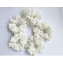 Hair tie for woman, Hair tie, Hair Accsessorie Scrunchy, Scrunchy for all season, Handmade hair scrunchy, Satin Scrunchy, Hair Bands Scrunchy (White)