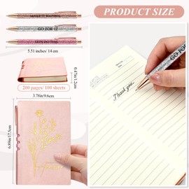 5Pcs Team Appreciation Gift Set for Employee A6 Leather Journal Notebook Pen with Gift Box Thank You Christmas Gift for Coworker Staff Medical Assistant Teacher Women Men(Rose Gold,Thank You)