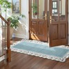 Lahome Floral Blue 2x6 Runner Rug for Hallway,Scalloped Washable Rug