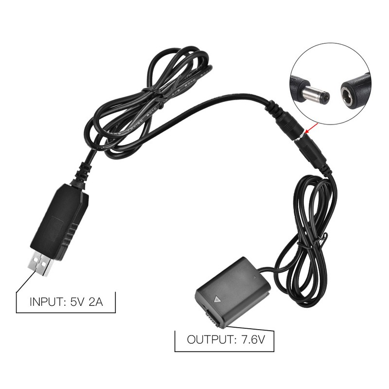 NP-FW50 USB Dummy Battery Adapter Full Decode with Cable for