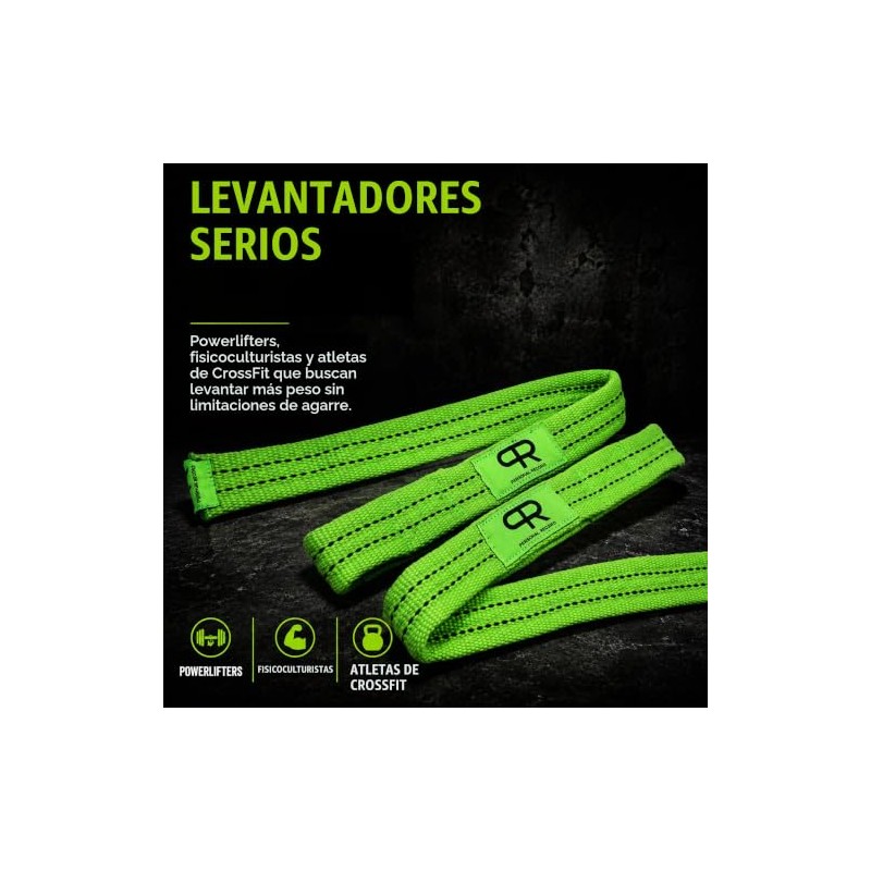 PR Personal Record - Correas de elevación resistentes dobles reforzadas,