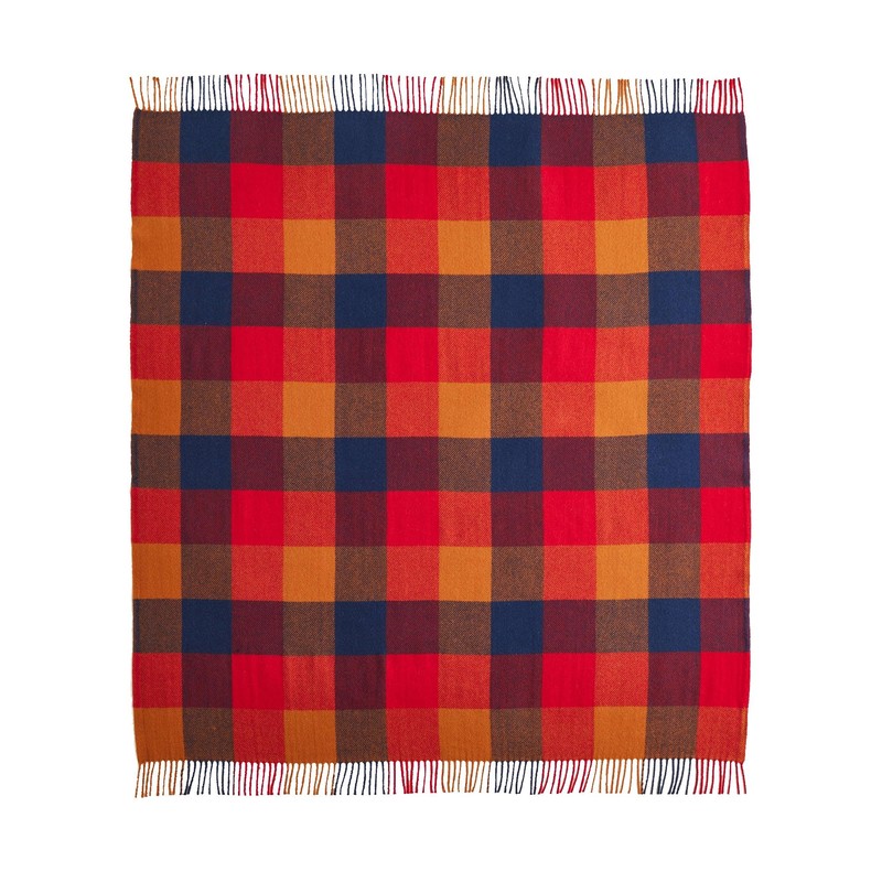 Pendleton Ecowise Copper/Red Wool Fringed Throw, ZE788-57270