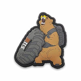CH4X4 3D PVC Patches – 5.11 Bear Style - PVC Tactical Military Patch with Hook Fastener Backing - Patches for Vest, Backpacks, Hats.