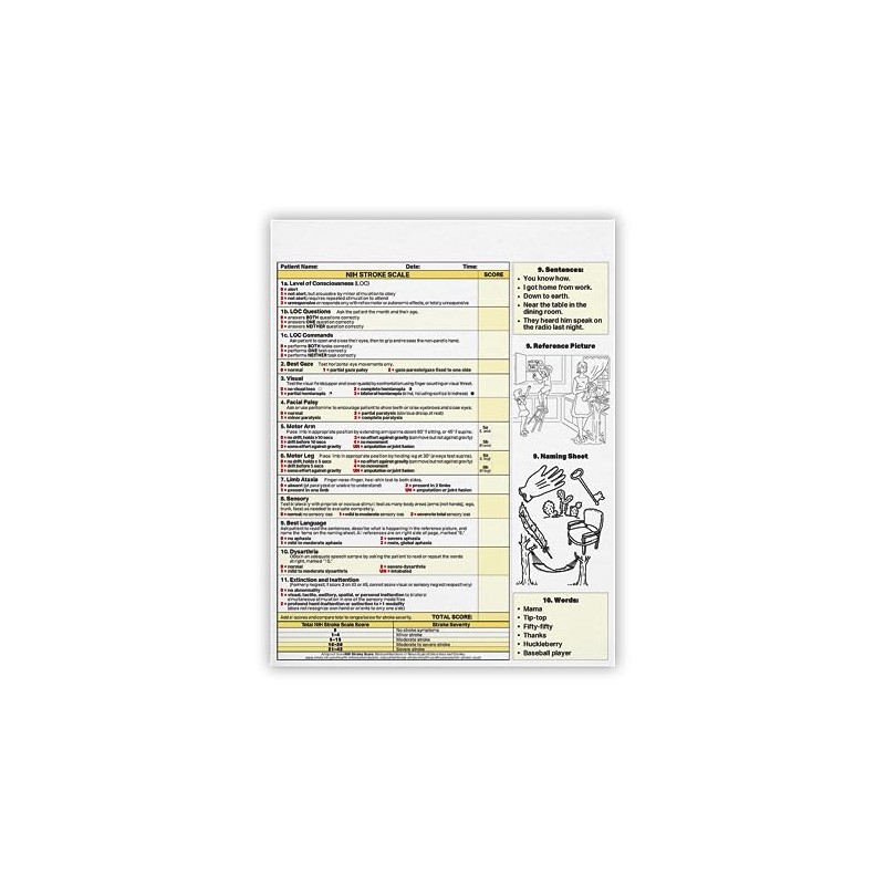MDpocket National Institutes of Health Stroke Scale (NIHSS) Notepad (Single