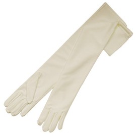 ZaZa Bridal 19.5" Long 4-Way Stretch Matte Satin Dress Gloves-Ivory