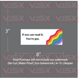 VISX If you Can read it you're gay Sticker Bumper Funny JDM lbtqg queer prank support