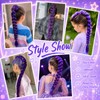 Purple Braided Ponytail Pre-Braided Synthetic Hair 30Inch Easy Tie-on