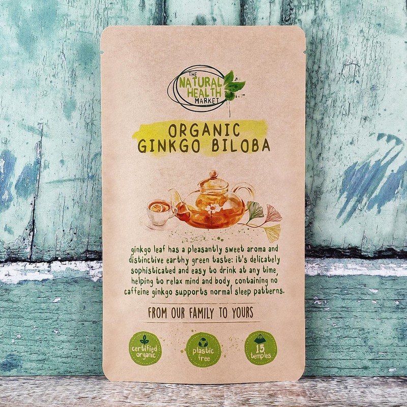 Organic Ginkgo Biloba Tea Bags - 15 Pyramid Tea Bag