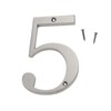 Large 5" Satin Nickel Metal Flush House Address Numbers, Bold