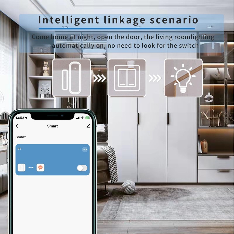 WiFi Door and Window Sensor for Home Security, 1 Pack,