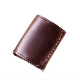 Le sourire Men's Small Coin Purse, Small Genuine Leather Coin Case, Compact and Easy to Use, dark brown
