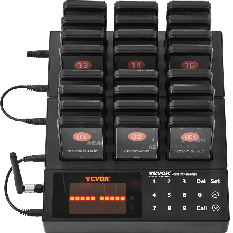 VEVOR Restaurant Pager System,Touch Screen Keyboad Wireless Long Range Lineup
