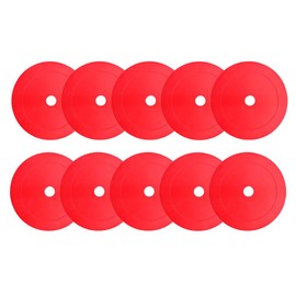 AZNABLE Flat Markers, Soccer Markers, Marker Cones, Futsal Training, Set of 10 (Red)