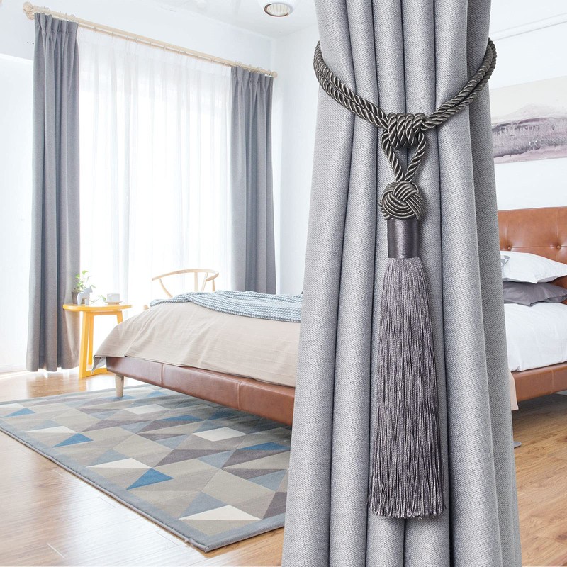 Pretty Jolly 2 Pack Long Tassel Curtain Tiebacks Handmade Braided