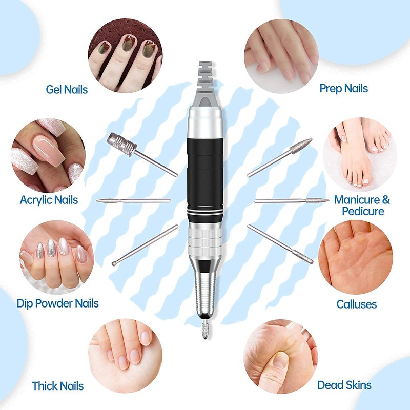 Delanie Nail Drill Machine 35000RPM, Portable Acrylic Nail File Rechargeable