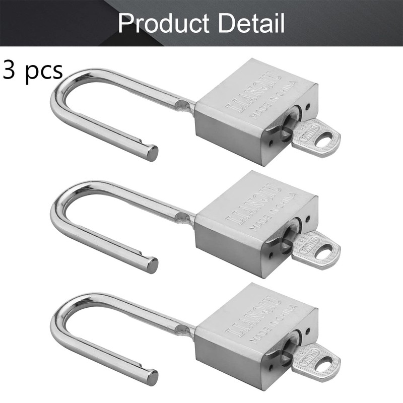 MroMax 3 x Padlock with Keys, Rustproof, Waterproof, Outdoor Steel