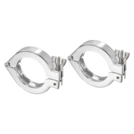 PATIKIL KF-50 Vacuum Clamp, 2 Pack Aluminium Alloy Durable Single Pin Hose Clamp with Wing Nut for Ferrule, Silver