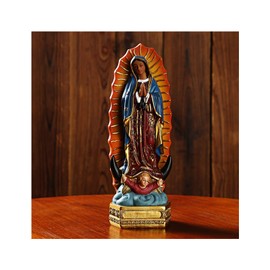 Resin Statue of Our Lady of Guadalupe, 8 Inch Mary Statue Catholic, Our Lady of Guadalupe Figurine for Table Decoration, Religious Gift, Decoration