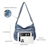 Large Denim Purses for Women Retro Denim Tote Bag Multi-Pocket