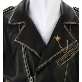 A N KINGPiiN Lapel Pin for Men Bee with Hanging Chain Brooch Suit Stud, Shirt Studs Men's Accessories (Gold)