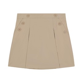 Nautica girls School Uniform Stretch Poplin Scooter Skirt, Khaki, 12 Plus