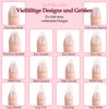 Sun&Beam Nails Artificial Nail Tips, Full Cover Clear Acrylic for