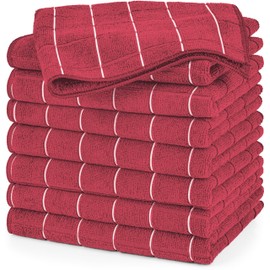 Utopia Towels - Microfiber Kitchen Towels, Super Absorbent 18 x 26 Inches, Durable, Soft, and Lint Free Dish Towels, Ideal for Cleaning Dishes, Pans, and Kitchen Appliance (8 Pack, Red)