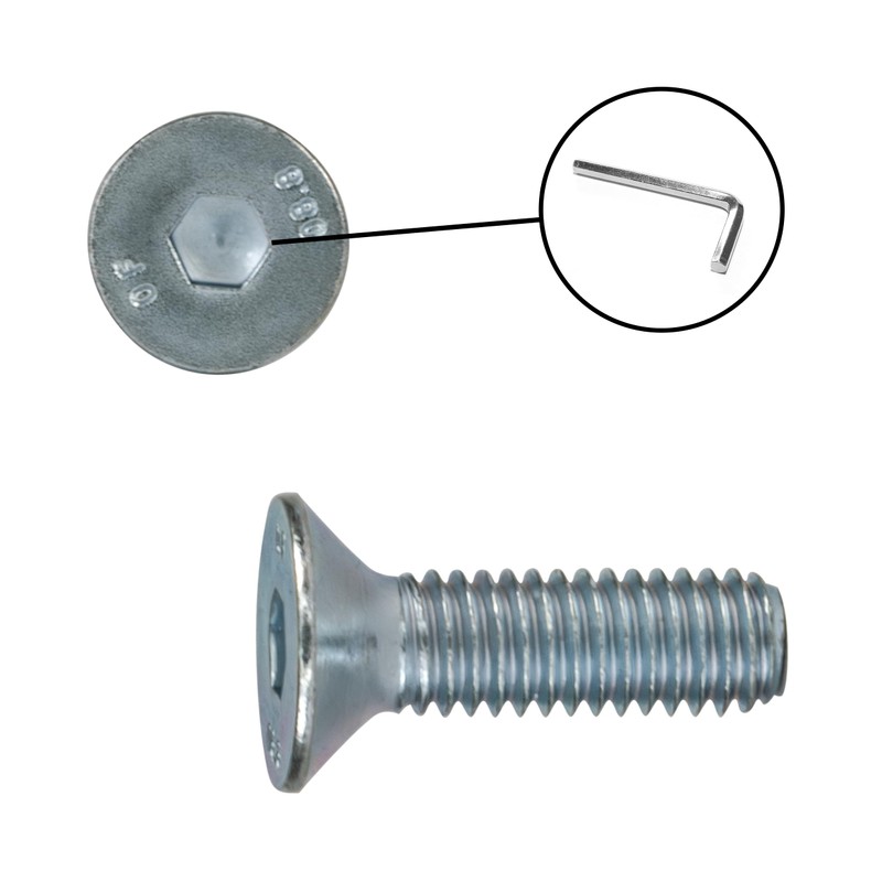 50 x Hexagon Socket Countersunk Screws - Full Thread -