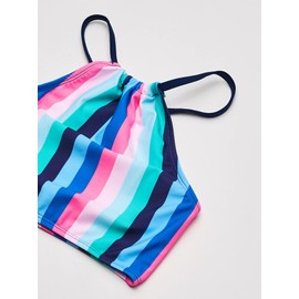 Kanu Surf Daisy - Traje de baño de 2 Piezas con Cuello Halter y UPF 50+ para niña, Vera Azul, 4