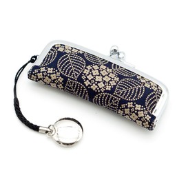 Inden-ya Inden Seal Case Seal Box Cinnabar Deerskin Lacquer Artwork No.4303 ([14-174] Navy-White Lacquer Hydrangea)