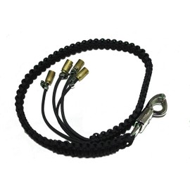 Biker Whip 30" All Black with Silver Punisher Skulls .45 Cal Casing
