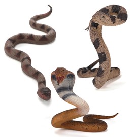 Ultra-Realistic Rubber Snakes Keep Birds Away, 3 PCS Lifelike TPR Fake Snakes for Garden Cobra Rattlesnakes and Viper