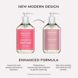 Deep Steep Liquid Hand Wash, Passion Fruit Guava, 17.6 oz – Moisturizing Cleanser with Olive Oil, Aloe Vera, Glycerin & Hyaluronic Acid – Vegan, Clean Beauty, Soft & Nourished Hands