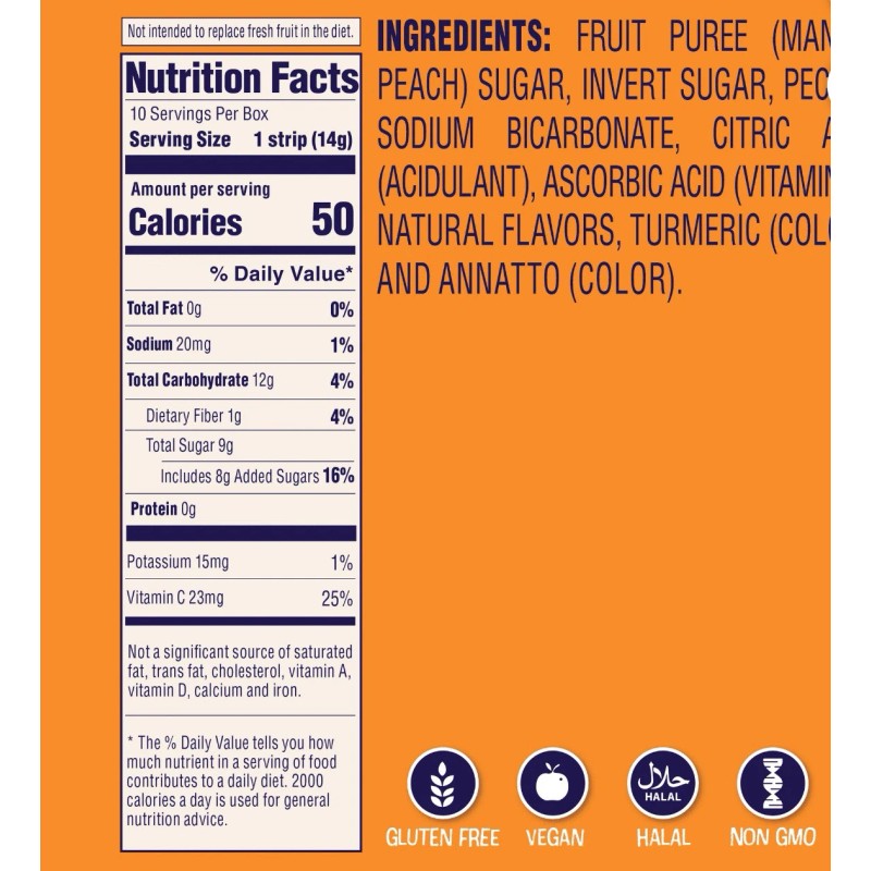 Welch's 🟠 New Welch’s Fruitfuls Fruit Strips Mango Peach Whole