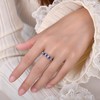 925 Sterling Silver Blue Sapphire Cz 3 Stone Trilogy Promise