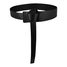 BlackButterfly Vintage Tie Knot Waistband Cinch Waist Belt (Black, L)