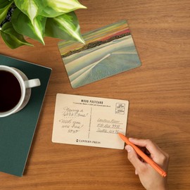 New Mexico, View of the Rippling White Sands near Alamogordo (4x6 Birch Wood Postcards, 2-Pack Stationary, Rustic Home Wall Decor)