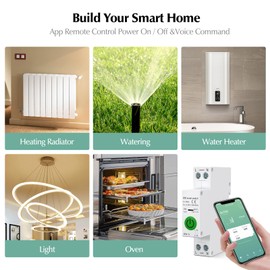 eMylo Smart Circuit Breaker, WiFi Energy Monitor Meter AC 220V 50A 1P DIN Rail Switch Power Consumption Monitor Meter, Support Alexa, Tuya Smart Life App Remote Control