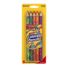 LAROSE INDUSTRIES LLC CZ10419 Crazyart Colored Pencils Jumbo Rainbow Swirl 5Ct, 5 Count (Pack of 1)