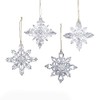 3.5 ACRYLIC SNOWFLAKE ORNAMENT, SET OF 4 ASSORTED - Christmas