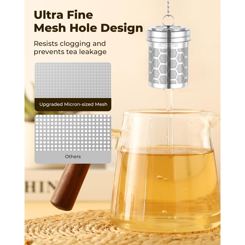 House Again 2 Pack Tea Strainers for Loose Tea, Extra