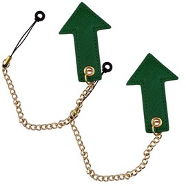 Regency Golf Tee Holder, Tee Keeper, Arrow Design, Saffiano Leather Magnetic Anti Lost Golf Tee Holder with Gift Case (Green (Gold), Unengraved- 2 Pieces)