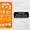 Leniar Technical Drawing Template 1:50 Sanitary - Sanitary Stencil for