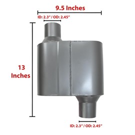 Northeastern Exhaust | Stainless Steel Performance Universal Muffler with 2.3" ID 2.45" OD | Automotive Replacement Part