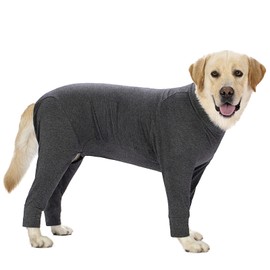 Miaododo Grey Dog Surgery Recovery Suit Female Male for Dogs After Surgery Medium Large Dogs Onesie,Lightweight Dog Recovery Suit for Shedding Prevent Licking Surgical Wound,Dog Pajamas Pjs Clothes, Full Belly