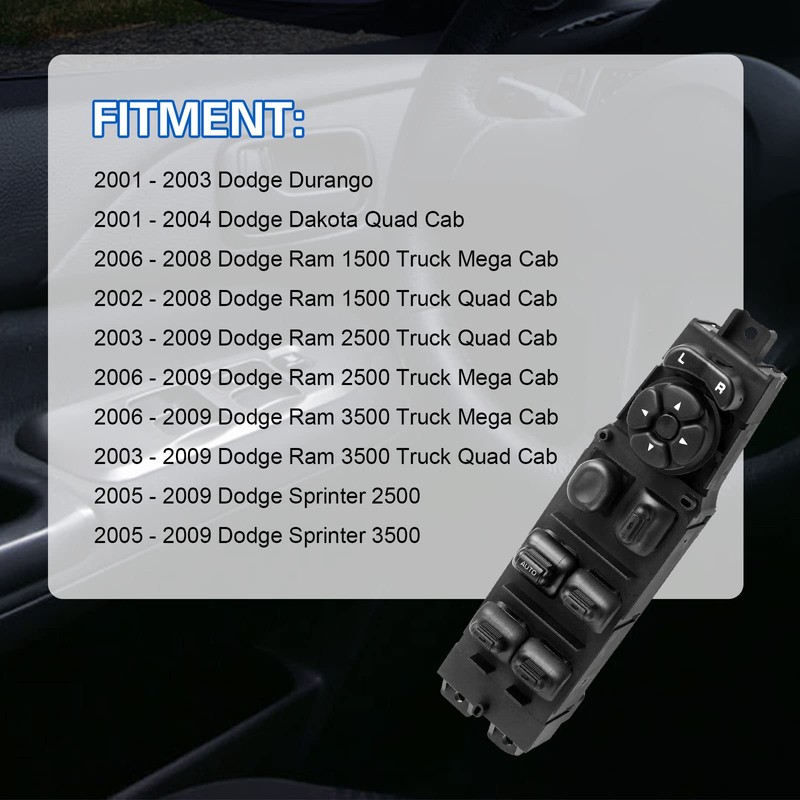 LCWRGS Master Power Window Switch Fits for 2002-2010 Dodge Ram