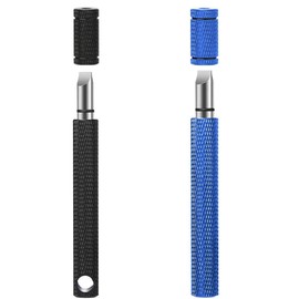 Golf Club Groove Sharpener Tool - Re-Grooving & Cleaning Tool for Irons and Wedges - Precision Groove Sharpener for Enhanced Spin and Accuracy - Durable Stainless Steel Design（Black and Blue）